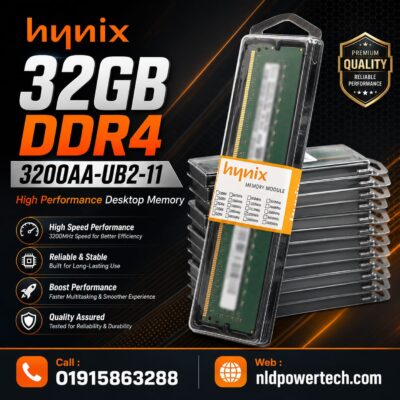 Hynix 32GB DDR4 3200MHz Desktop RAM (3200AA-UB2-11) High Performance Memory Module